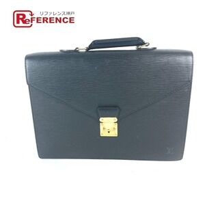 Louis Vuitton Epi Serviette Ambassador Bag Handbag Leather Noir Black